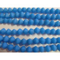 Glass Beads, Indian Beads, Uneven Bicone, Matte Turquoise, 13mm, Size and Shape May Vary, ±20pc