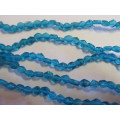 Glass Beads, Indian Beads, Flat Diamond, Teal, 6mm, Size and Shape May Vary, ±24pc