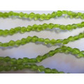 Glass Beads, Indian Beads, Flat Diamond, Lime, 6mm, Size and Shape May Vary, ±24pc