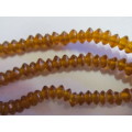 Glass Beads, Indian Beads, Rondelle, Clear Brown, ±4mm x ±6mm, Size and Shape May Vary, ±20pc