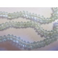 Glass Beads, Indian Beads, Rondelle, Clear Green, ±4mm x ±6mm, Size and Shape May Vary, ±20pc