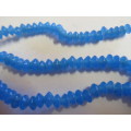 Glass Beads, Indian Beads, Rondelle, Turquoise, ±4mm x ±6mm, Size and Shape May Vary, ±20pc
