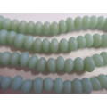 Glass Beads, Indian Beads, Rondelle, Light Green, 8mm x 12mm, Size and Shape May Vary, ±20pc