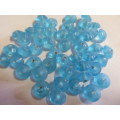 Glass Beads, Indian Beads, Rondelle, Turquoise, 6mm x 10mm, Size and Shape May Vary, ±14pc