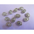 Sliders, Nickel, Metal, Clear Rhinestones, 2 Hole, 12mm, 2pc