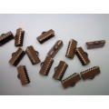 End Pieces, Ribbon Crimp, Copper, 13mm, ±30pc