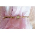 Riza Bracelet, Rose Gold Colour With Clear Rhinestones, 20cm + 5cm, Ext, 1pc