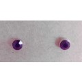 Riza Earrings, Dark Purple Rhinestones, 5mm, Stamped 925, Studs, 2pc