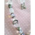 Simone Necklace, Clear Quartz, Moonstone And Clear Crystal Beads, Nickel......... Toggle Clasp, 46cm