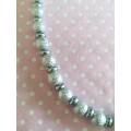 Perrine Necklace, Grey Glass Pearls, Pearl Size - 8mm, Lobster Clasp, 47cm + 5cm Ext