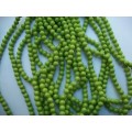Glass Beads, Plain, Round, Green, 4mm, ±100pc