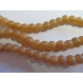 Glass Beads, Indian Beads, Round, Tan Matt, ±6mm - Size May Vary Slightly, 20pc