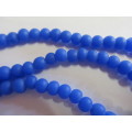 Glass Beads, Indian Beads, Round, Royal Blue Matt, ±6mm - Size May Vary Slightly, 20pc
