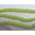 Glass Beads, Indian Beads, Round, Lime Matt, ±6mm - Size May Vary Slightly, 20pc