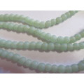 Glass Beads, Indian Beads, Round, Soft Green Matt, ±6mm - Size May Vary Slightly, 20pc