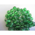Glass Beads, Indian Beads, Round, Cream Soda Green, ±7mm - Size May Vary Slightly, 14pc