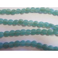 Glass Beads, Indian Beads, Flat Round, Seafoam, ±10mm - Size May Vary Slightly, 20pc