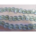 Glass Beads, Indian Beads, Flat Round, Clear Seafoam, ±10mm - Size May Vary Slightly, 20pc