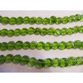 Glass Beads, Indian Beads, Flat Round, Spring Green, ±10mm - Size May Vary Slightly, 20pc