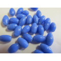 Glass Beads, Indian Beads, Oval, Electric Blue, ±11mm x 8mm - Size May Vary Slightly, 14pc