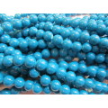 Glass Beads, Round, Turquoise, 10mm, ±35pc