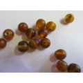 Glass Beads, Indian Beads,Round, Brown, ±9mm Size May Vary Slightly, 14pc