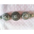 Riza Bracelet, Nickel With Clear Rhinestones, Toggle Clasp, 21cm With Extender, 1pc