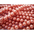 Glass Pearls, Shiny Burnt Orange, 12mm, ±70pc
