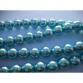 Glass Pearls, Shiny Blue, 16mm, ±16pc