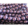 Glass Pearls, Shiny Dark Purple, 16mm, ±16pc