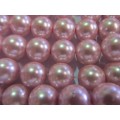 Glass Pearls, Shiny Pink, 16mm, ±16pc