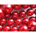 Glass Pearls, Shiny Red, 18mm, 10pc