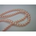 Glass Pearls, Shiny Light Pink, 6mm, ±148pc