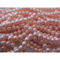 Glass Pearls, Shiny Pink, 8mm, ±108pc