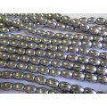 Glass Pearls, Oval, Shiny Grey, 8mm x 11mm, ±36pc