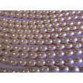 Glass Pearls, Oval, Shiny Light Pink, 8mm x 11mm, ±36pc