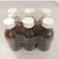 5 x Amber Glass Bottles, White Screw On Cap, 50ml