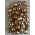 Shell Pearls, Round, Tarnish Gold, 8mm, ±48pc