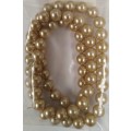 Shell Pearls, Round, Satin Gold, 6mm, ±64pc