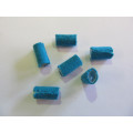 Go Green Beads, Recycled Material, Polypropylene And Textile, Tube, Turquoise, 14mm X 7mm, 6pc