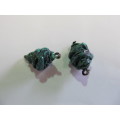 Go Green Connector Beads, Recycled Material, Polypropylene And Wire, Handmade, Green, ±28mm, 2pc