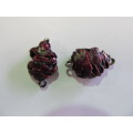 Go Green Connector Beads, Recycled Material, Polypropylene And Wire, Handmade, Maroon, ±25mm, 2pc