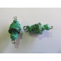 Go Green Connector Beads, Recycled Material, Polypropylene And Wire, Handmade, Green, ±33mm, 2pc