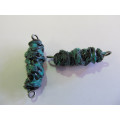 Go Green Connector Beads, Recycled Material, Polypropylene And Wire, Handmade, Green, ±40mm, 2pc