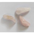 Carved In Semi-Precious Stone, Flower, Rose Quartz, Hole Top To Bottom, ±29mm, 1pc