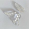 Carved In Semi-Precious Stone, Flower, Clear Quartz, Hole Top To Bottom, ±27mm, 1pc