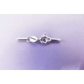 Spring Clasp With Tubes, Silver 925, 7mm, 1 Set