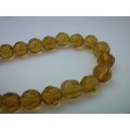 Facetted Glass Beads, Yellow, 10mm, ±35pc