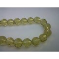 Facetted Glass Beads, Yellow, 12mm, ±30pc