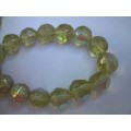 Facetted Glass Beads, Yellow AB, 12mm, ±30pc
